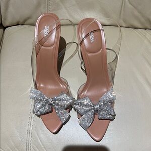 Zara Silver Bow Heels
